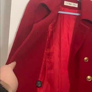 Vintage Christian Dior Red Trench Coat